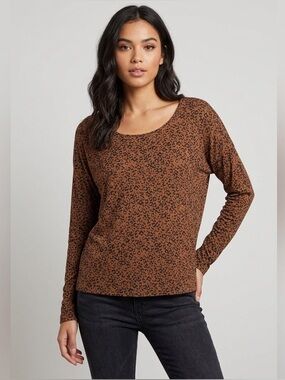 Bohme X Double Zero Brown Leopard Long Sleeve Top